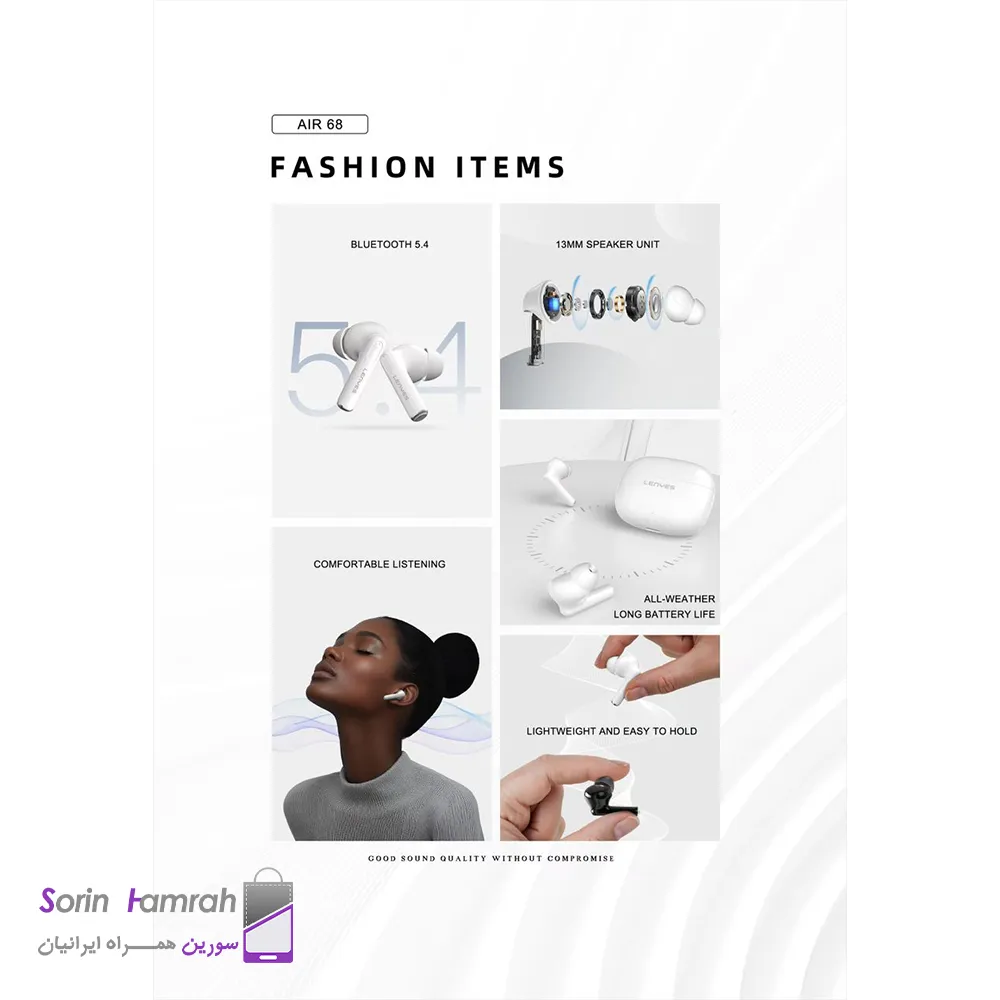 هندزفری بی سیم لنیس مدل Lenyes Air 68 TWS