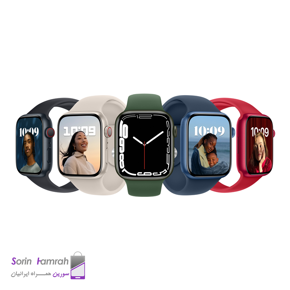 اپل واچ سری 7 مدل 41mm بدنه آلومینیوم با بند سیلیکونی